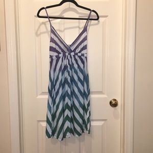 Splendid Blue Tie-Dye Chevron Cotton Dress